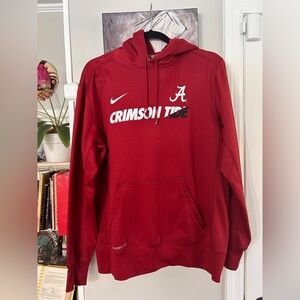Nike ALABAMA CRIMSON TIDE Spell-out Therma-Fit Hoodie Size large Red White